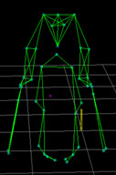 3d motion tracking model of a person with crutches